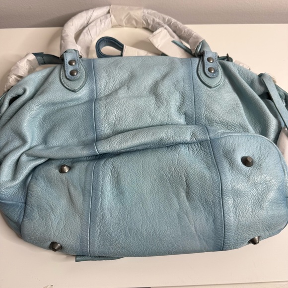 Free People Baby Emerson Tote Bag Washed Sail Blue - Leather - NWT - Picture 5 of 9